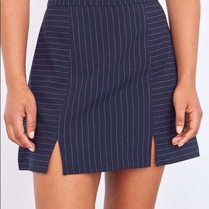 Urban Outfitters Notch Hem Pinstripe Mini Skirt